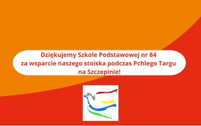 Podziękowania dla Szkoły Podstawowej nr 84 im. Ruchu Obrońców Pokoju