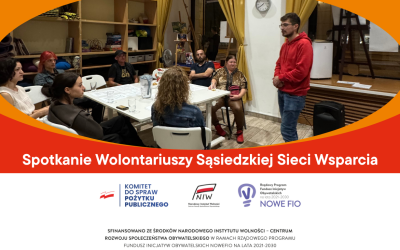 Spotkanie wolontariuszy w ramach projektu „Sąsiedzka Sieć Wsparcia – Razem dla Dobra Wspólnego w Stowarzyszeniu PORANEK”