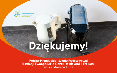 Podziękowania za wsparcie Centrum Pomocy Stowarzyszenia PORANEK